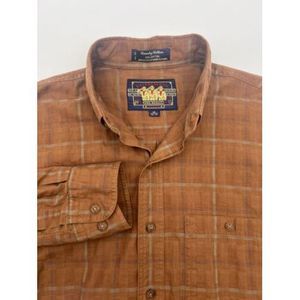 Ralph Lauren Shirt Men's 16" 32-33 Chaps Class A Country Cottons Brown Button Up